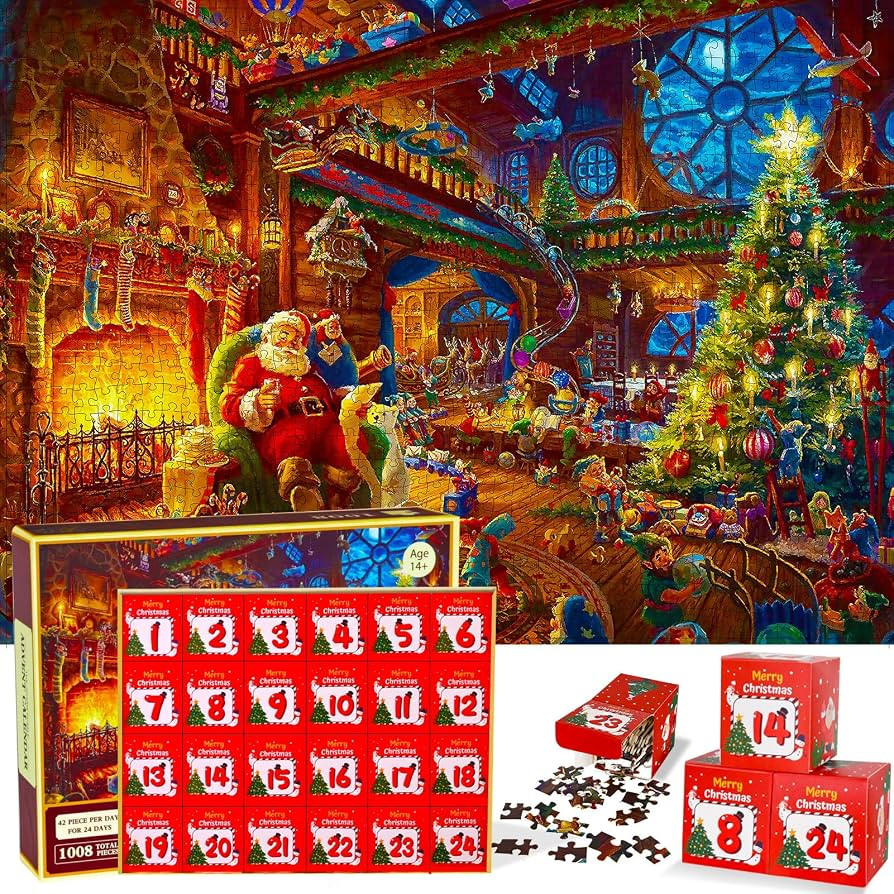 Advent Calendar 2024 Christmas Jigsaw Puzzles, 24 Box 1008 PCS Christmas Puzzle Countdown Calenda... | Amazon (US)