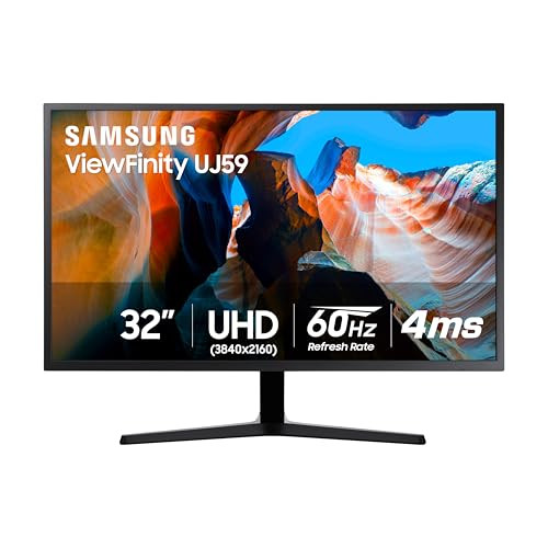 SAMSUNG 32" UJ59 Series 4K UHD (3840x2160) Computer Monitor,VA Panel, HDMI, Display Port, Eye Saver/Flicker Free Mode, FreeSync, LU32J590UQNXZA, Black | Amazon (US)