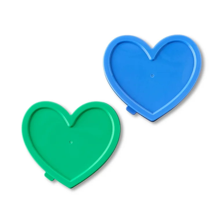 Heart Snack Containers, Blue and Green, 2 Count, Valentine's Day by Way To Celebrate | Walmart (US)