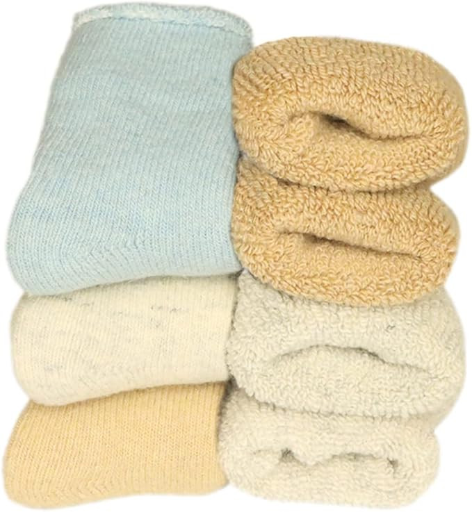 Baby Toddler Thick Wool Socks - Super Warm Soft Winter Solid Color Casual Crew Socks For Baby Gir... | Amazon (US)
