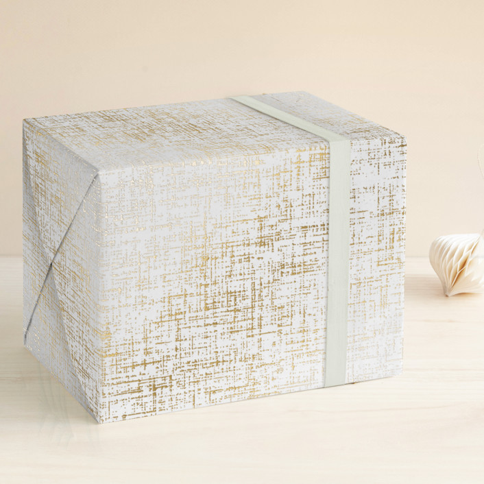 Brushed Gold Foil-Pressed Wrapping Paper Sheets | Minted