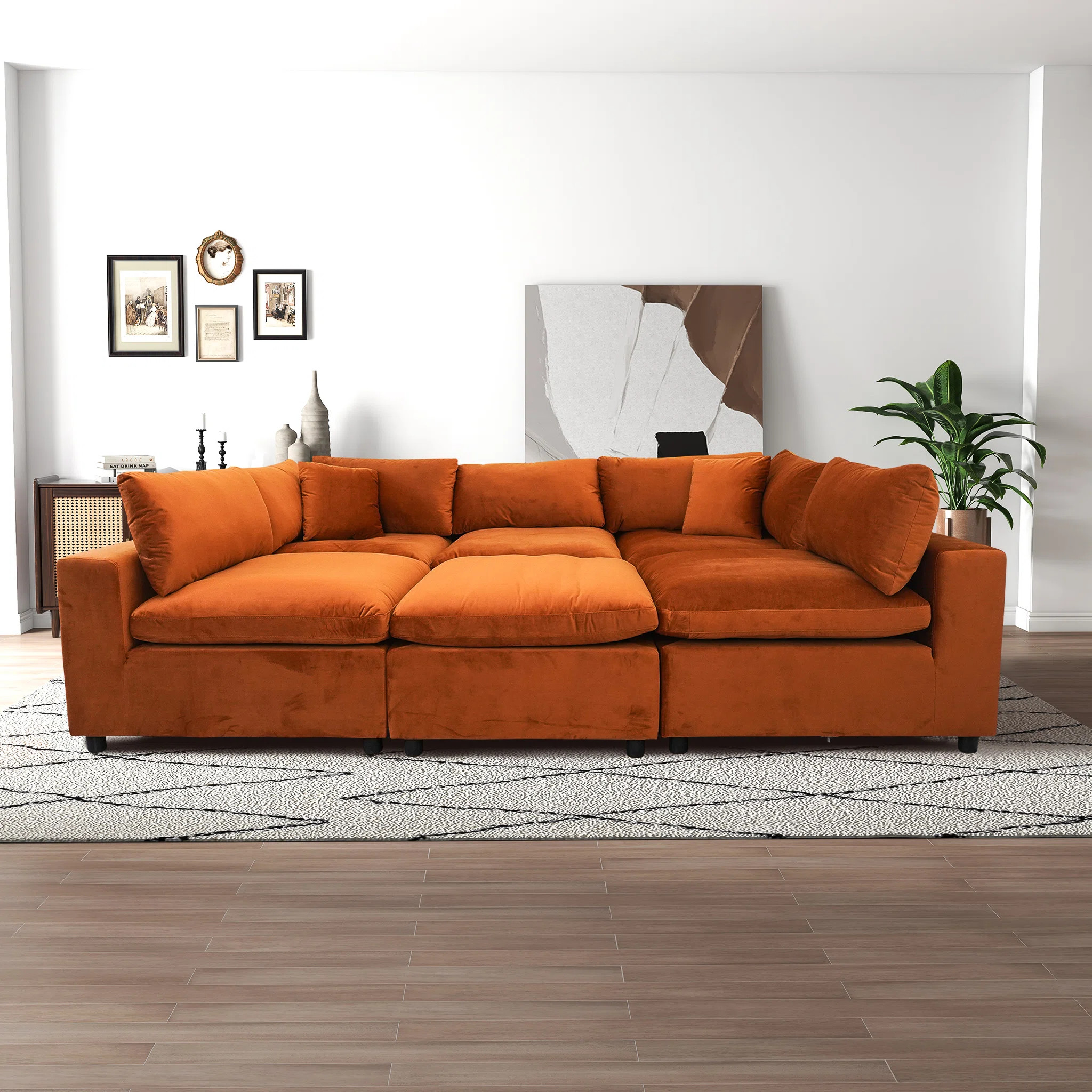 6 - Piece Velvet Sectional | Wayfair North America