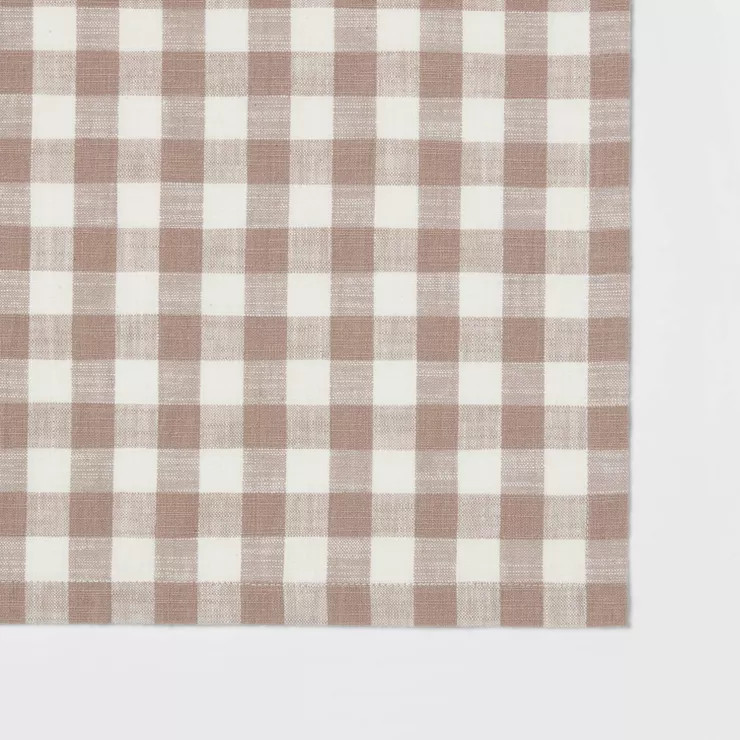 Cotton Gingham Tablecloth Taupe - Threshold™ | Target