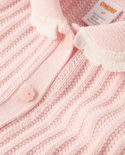Girls Short Sleeve Stitched Peter Pan Sweater Dress - Enchanted Garden - PINK | Gymboree | Gymboree