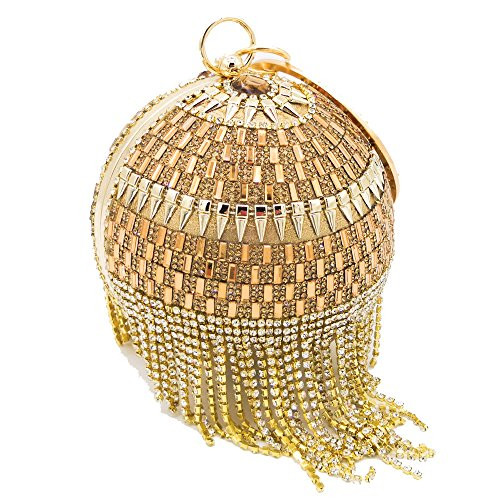 Boutique De FGG Round Ball Crystal Clutch Purse Women Formal Evening Bags Wedding Party Tassel Rh... | Amazon (US)