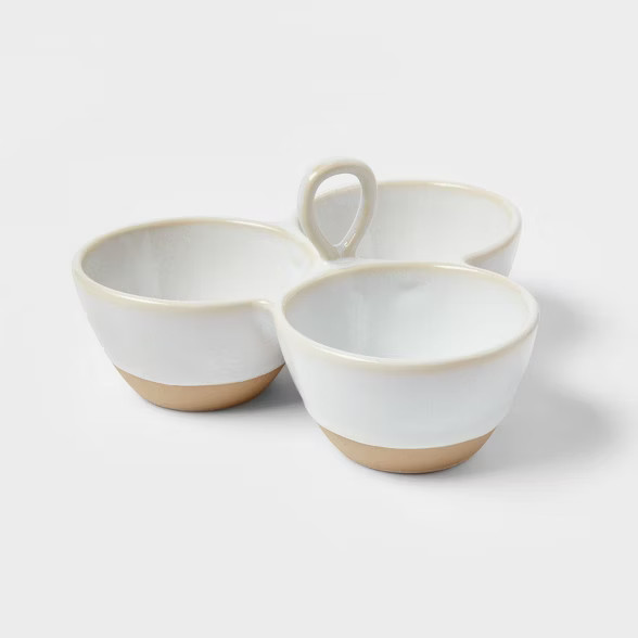 19oz Stoneware 3-Section Serving Dish - Threshold™ | Target