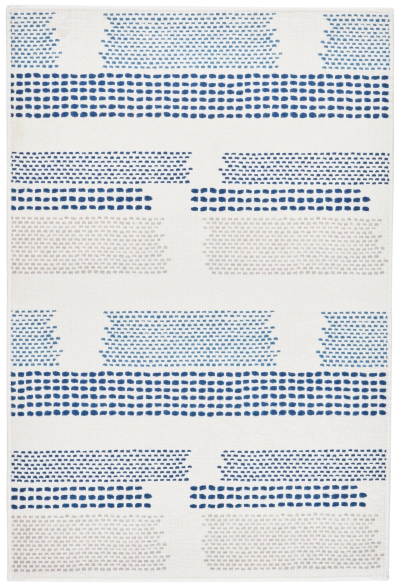Tread Lightly Navy Machine Washable Rug | Annie Selke