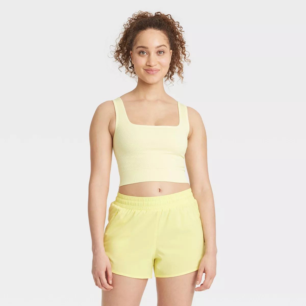 Women's Seamless Square Neck Cropped Tank Top - All In Motion™ | Target