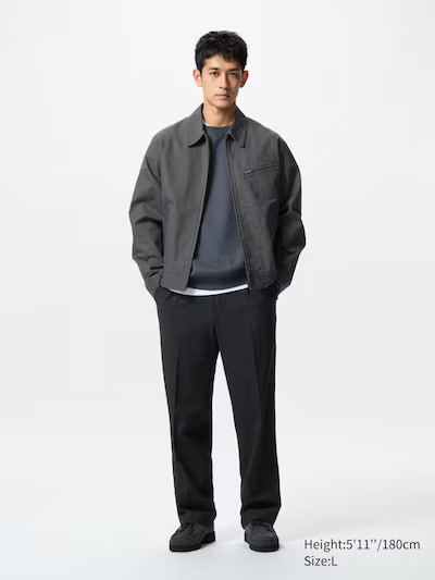 Pleated Wide TrousersColour: 09 BLACKXSSMLXLXXL3XLSize: Men MRecommended size: -Check sizing(Inse... | UNIQLO (UK)