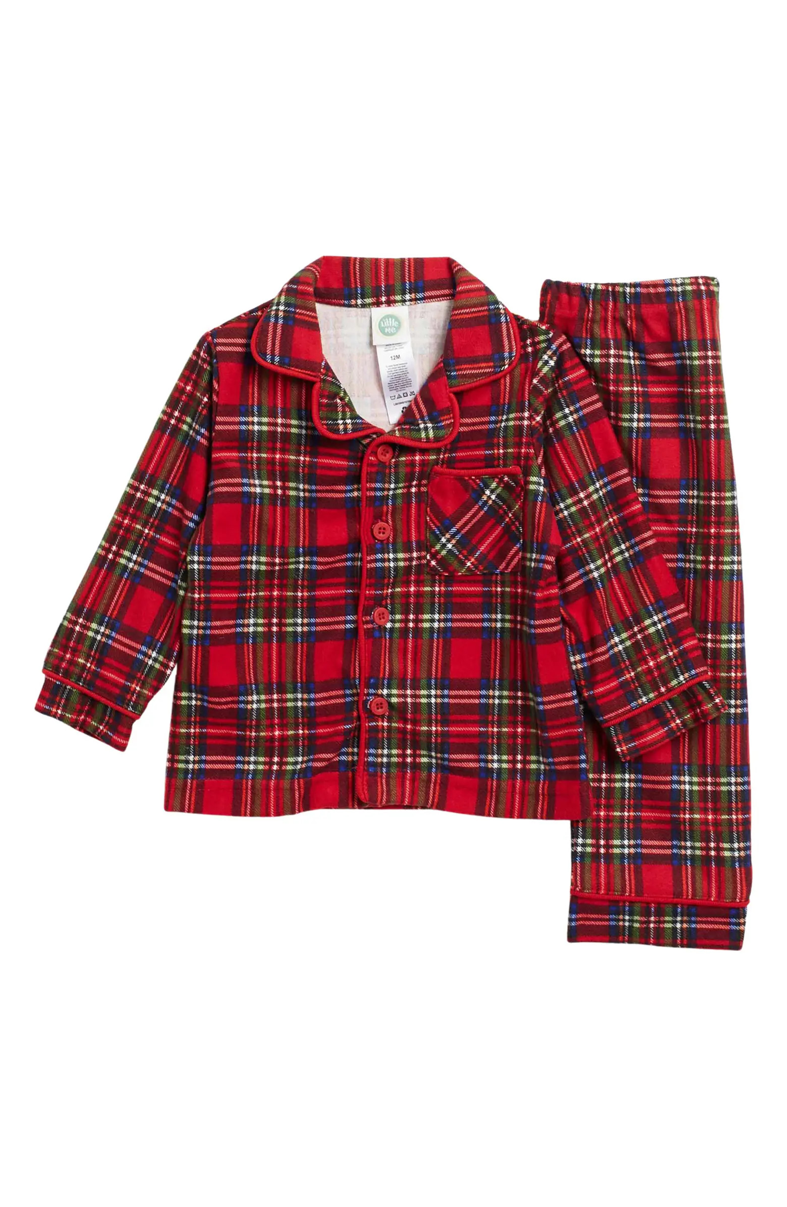 Tartan Plaid Long Sleeve Top & Pants Pajama Set | Nordstrom Rack