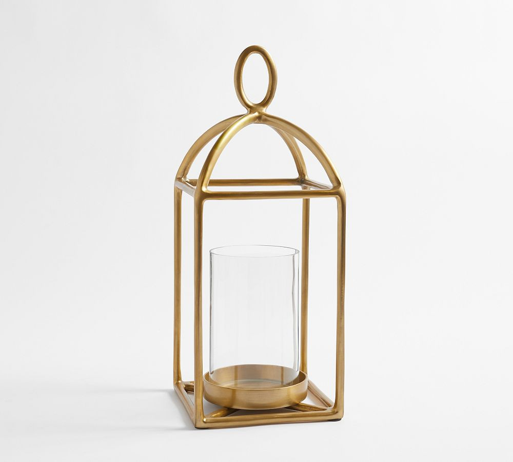 Open Box: Fallon Forged-Iron Outdoor Lantern, Mini, 21"" - Brass | Pottery Barn (US)