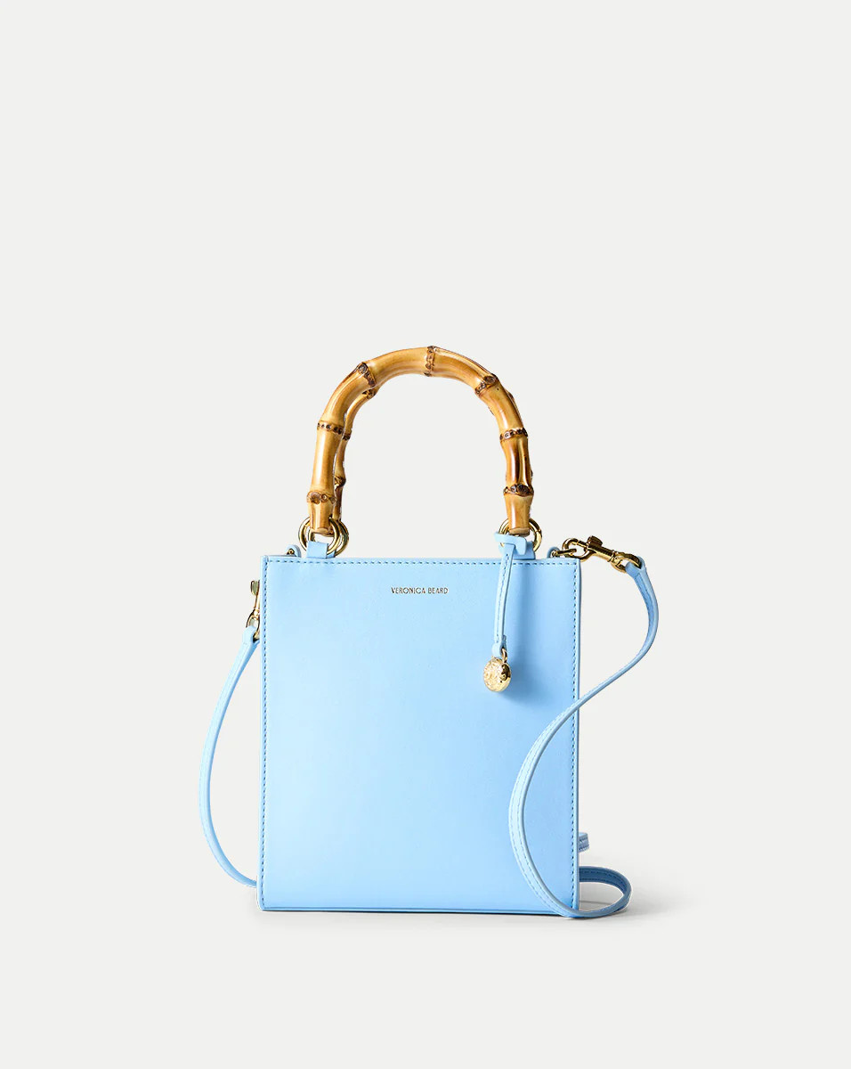 Shopper Bag with Bamboo-Handle in Light Blue | Veronica Beard | Veronica Beard