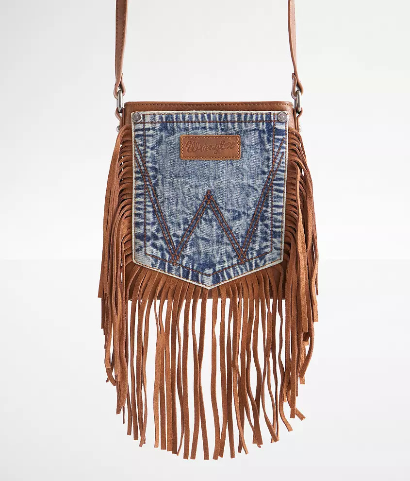 Denim Fringe Crossbody Purse | Buckle