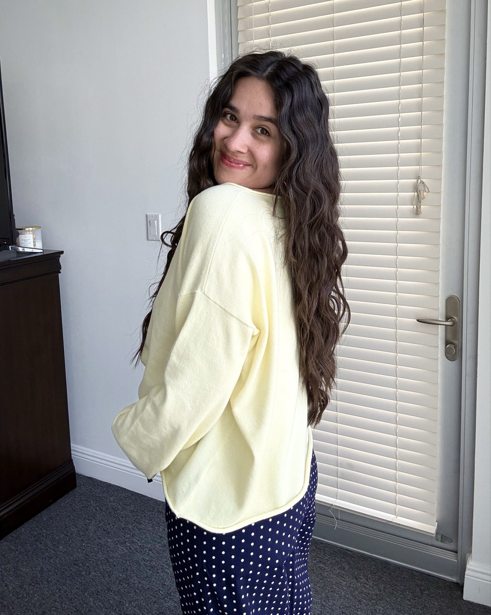 Yellow and blue. In love! Sweater top size M. From @aerie. Polka dot pants from @gapfactory size S. 

#LTKdayinmylife #LTKgrwm #LTKootd