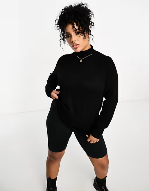 ONLY Curve roll neck jumper in black | ASOS (Global)