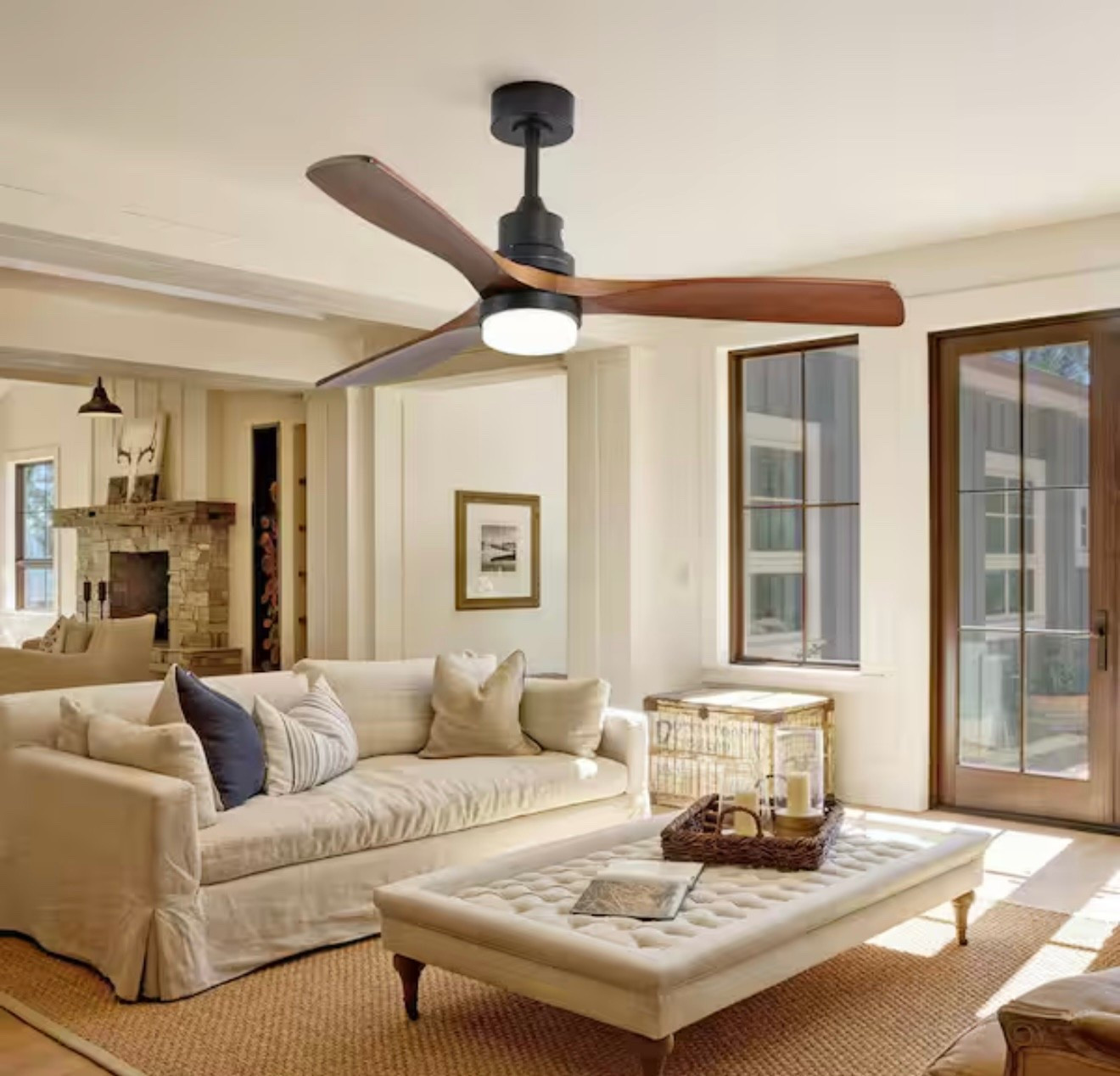 52 in. Modern Solid Wood Indoor/Outdoor Black Standard Downrod Ceiling Fan with Light Kit DC Motor and Remote Control

#LTKU #LTKvlog #LTKHome