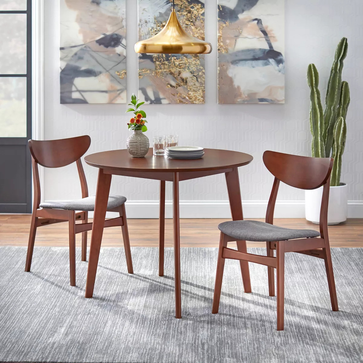 3pc Vance Dining Set Walnut/Black- Buylateral | Target
