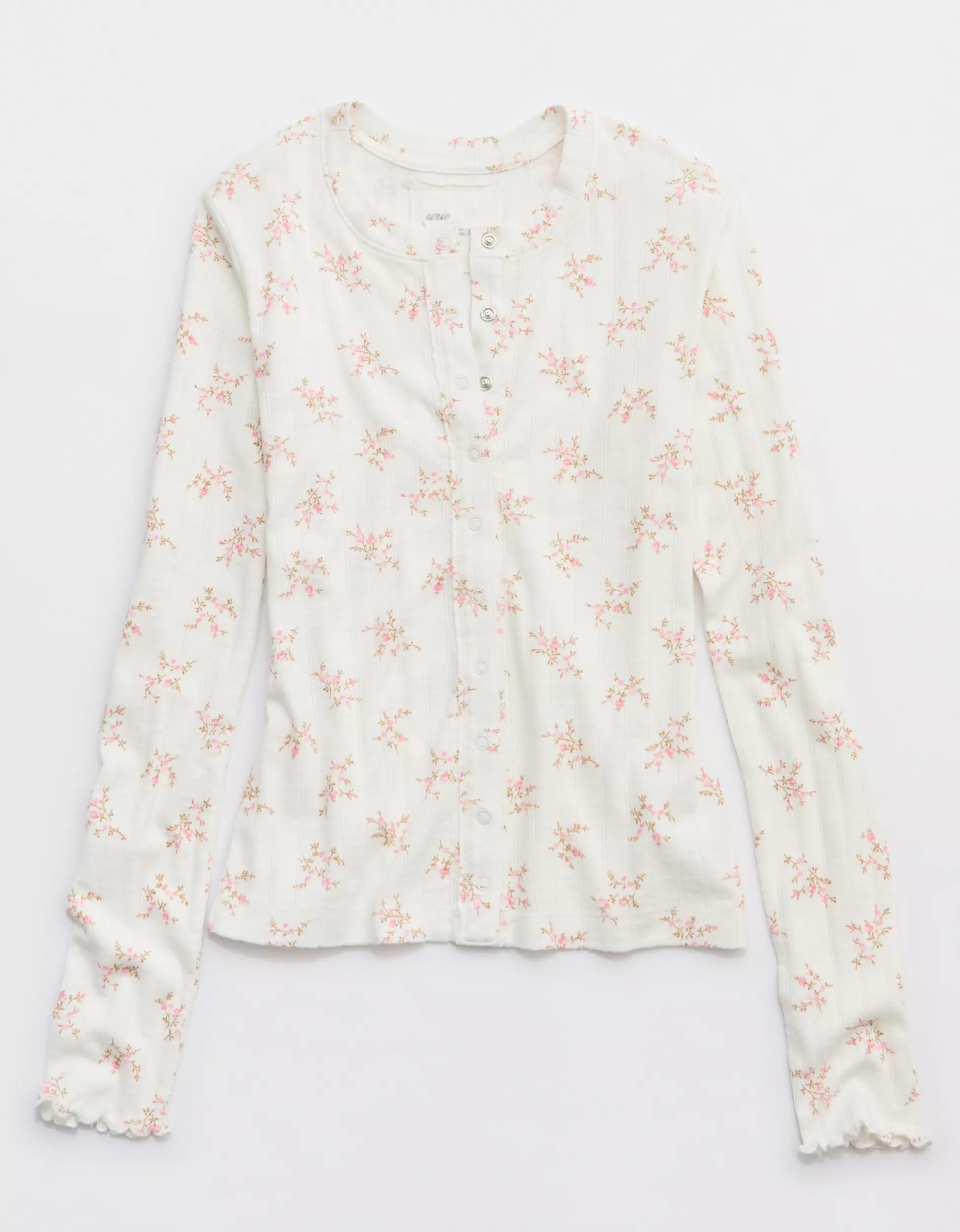 Aerie Pointelle Cardi T-Shirt | American Eagle Outfitters (US & CA)