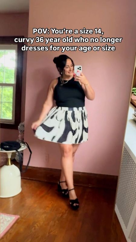 The skort of my dreams! Comes in a bunch of colors! Wearing an XL

Black bodysuit
Black and white skort 
Black and white skirt
Chunky black heels
A-line skirt
Pleated skirt
Short skirt
Going out outfit
Date night outfit
Bachelorette party outfit

#LTKMidsize #LTKVideo #LTKPlusSize
