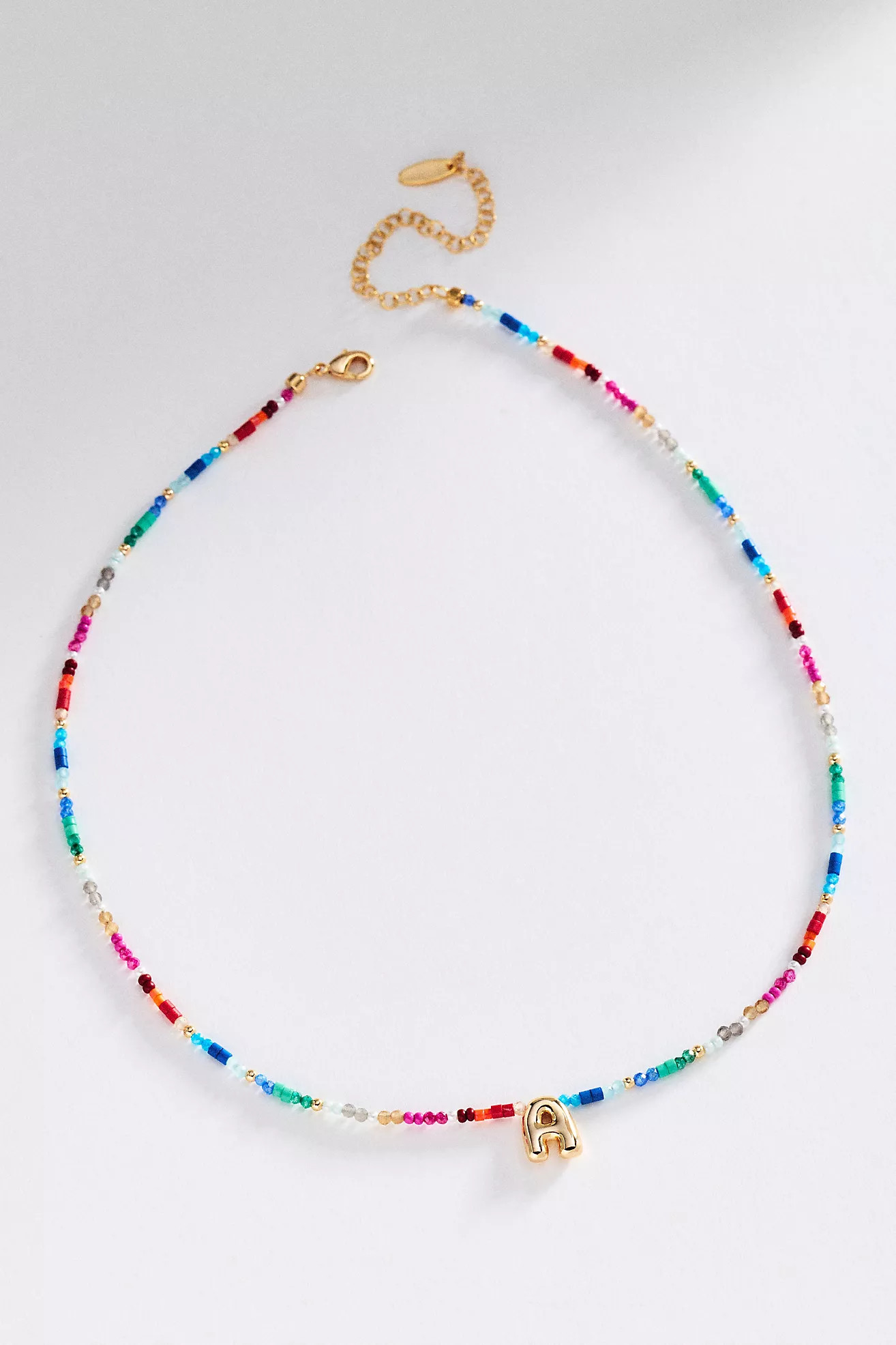 Mini Beaded Bubble Initial Necklace | Anthropologie (US)