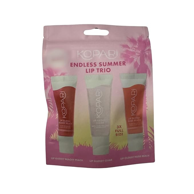 Kopari Endless Summer Lip Trio Lip Glossy Beachy Peach, Clear, Nude Beach (Endless Summer Lip Glo... | Amazon (US)