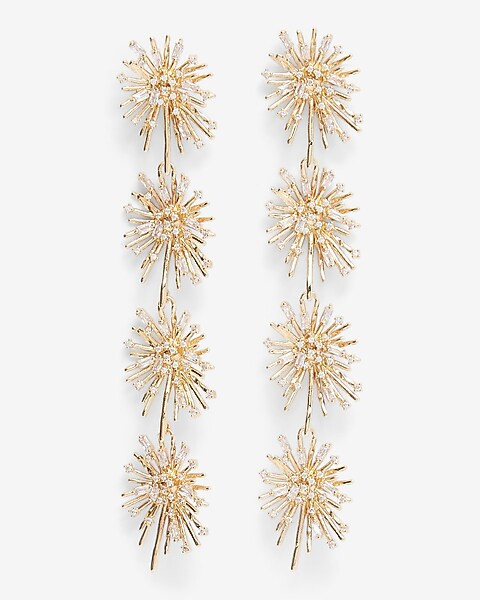 Rhinestone Burst Drop Earrings | Express