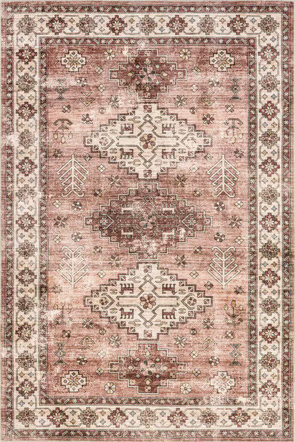 Blush Barbary Distressed Washable 8' x 10' Area Rug | Rugs USA
