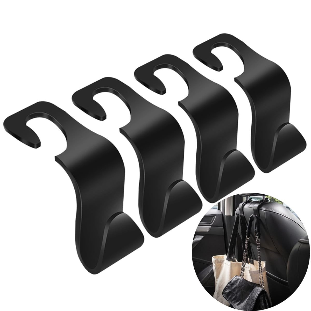 Headrest Hook 4 Pack - Car Seat Backpack Hooks, Holder Organizer for Purses, Bags, Clothes, Water... | Amazon (CA)