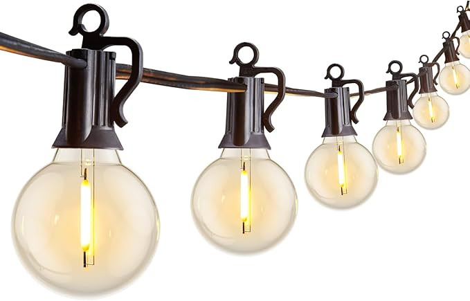 Outdoor String Lights 25 Feet G40 LED Patio Lights, Plug-in, 13 Plastic Edison Bulbs(1 Spare), Wa... | Amazon (US)