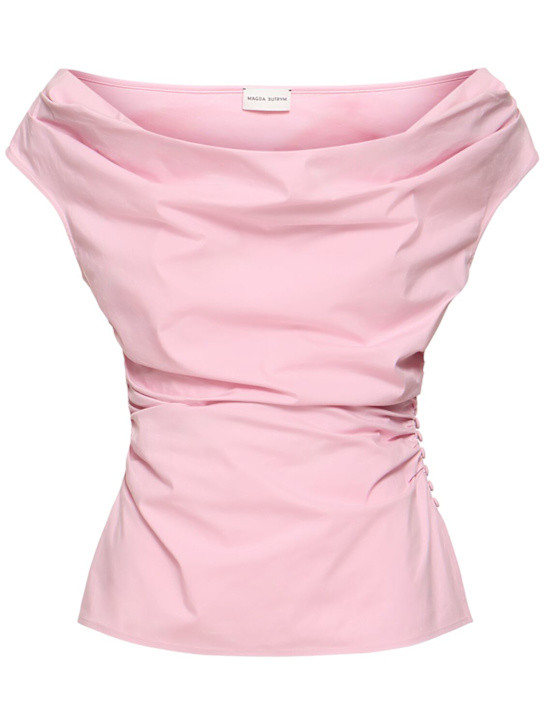 Drapiertes Top aus Baumwolljersey | Luisaviaroma