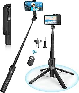 Eocean Selfie Stick Tripod with Remote, High Strength 4-Legs & Extendable Aluminum Tube Quadripod... | Amazon (US)