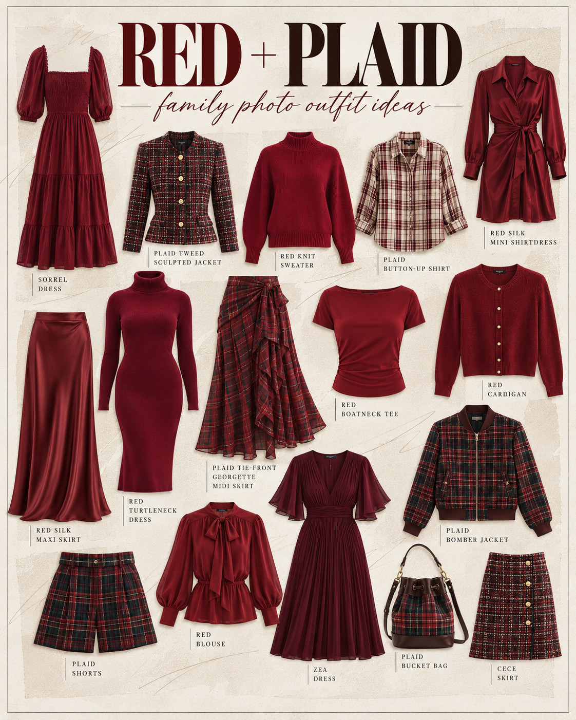 Red and plaid fashion for family photos! 