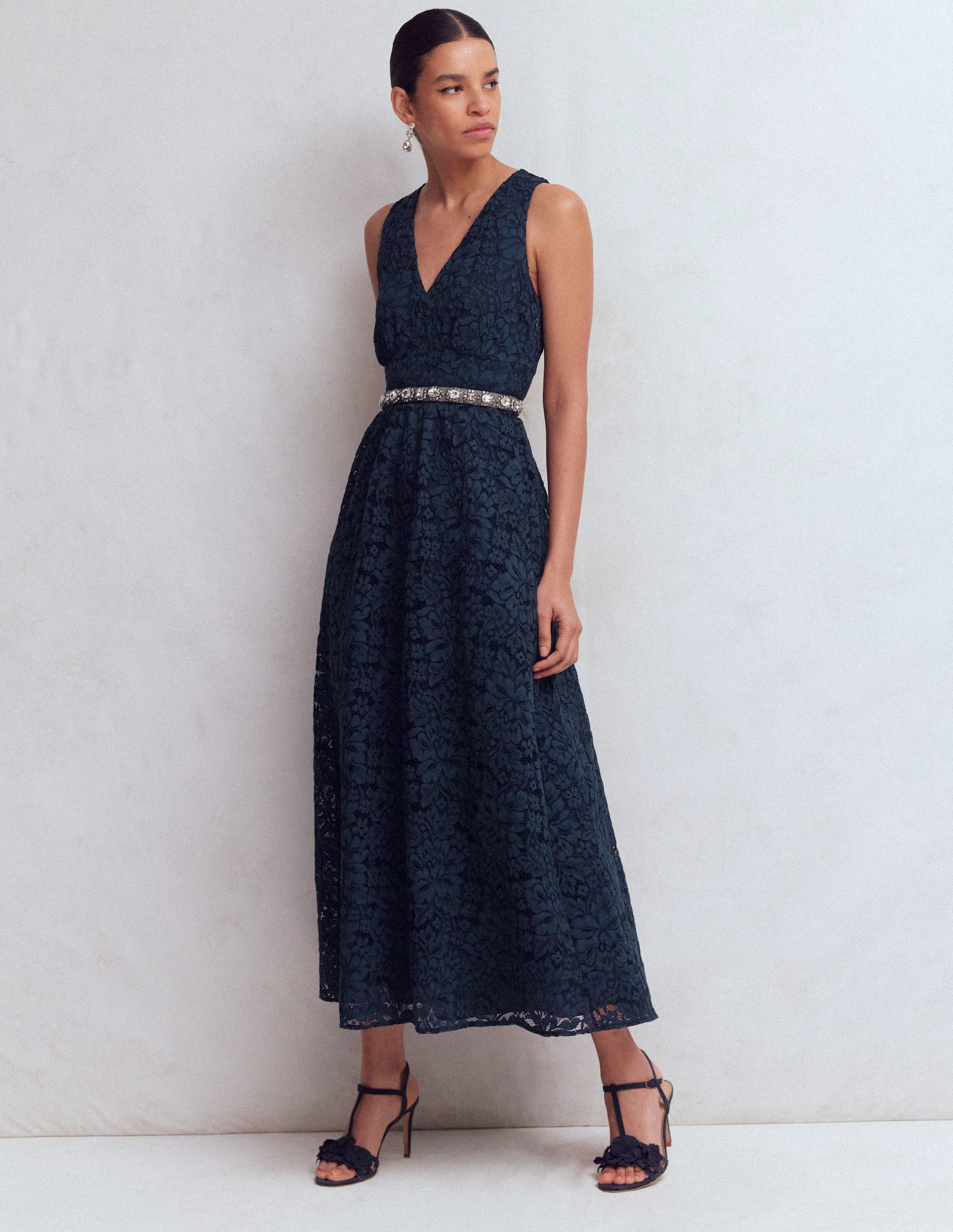 Empire Poplin Occasion Dress-Aurora Blue, Ornamental Charm | Boden (US)