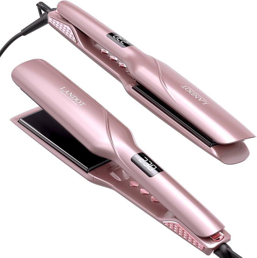 LANDOT Ceramic Flat Iron Hair Straightener: 1.75 Inch Wide Professional Flat Iron for All Hair Ty... | Amazon (US)