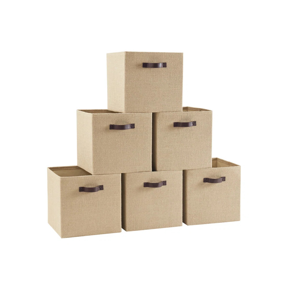 10.5 x 10.5 Storage Cube Bins, 6 Pack Jute Baskets, Fabric Storage Bins Shelf Basket Cube Organiz... | Wayfair North America