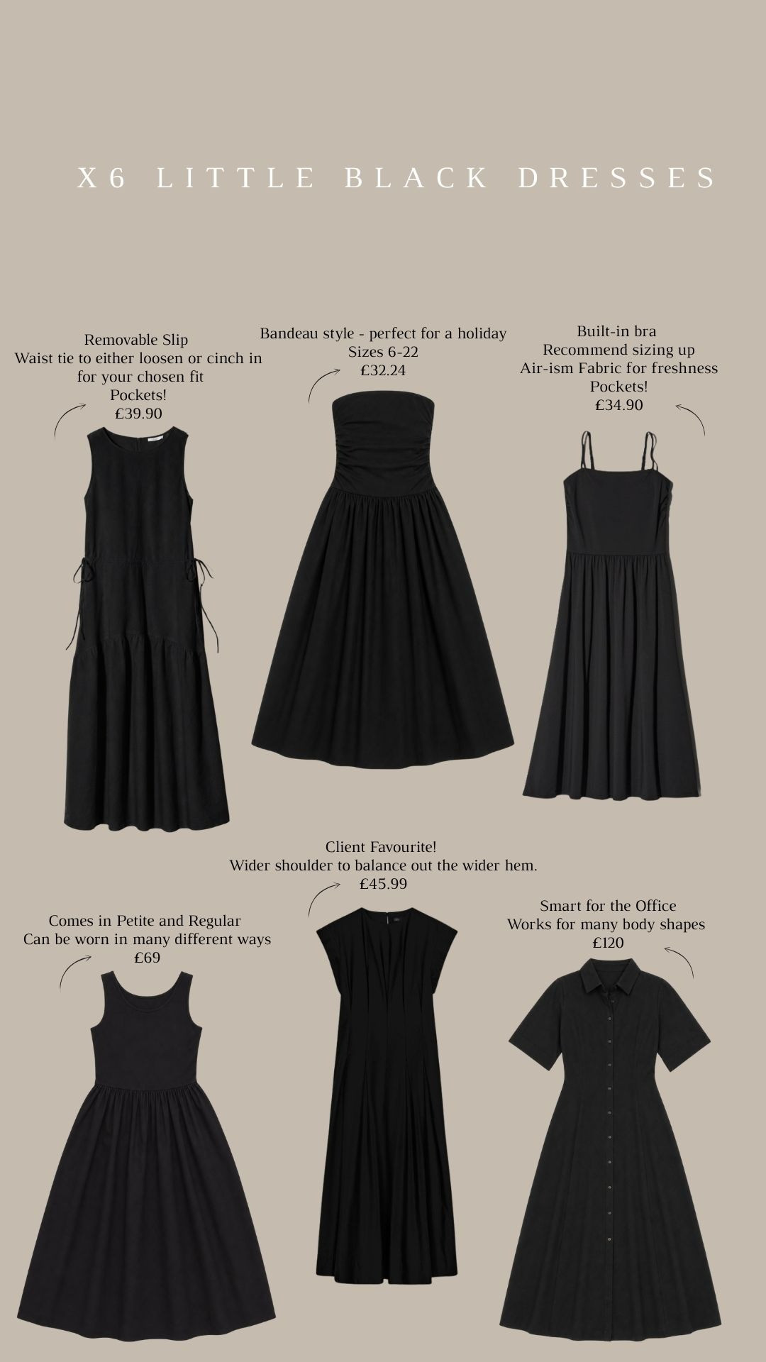 X6 Little Black Dresses I'd recommend, I have included a range of price points and styles 🖤 

Black Dress Edit, Summer Black Dresses, Holiday Black Dress, Office Black Dress, Client Favourite Dress, Wardrobe Staple, Capsule Wardrobe 

 #LTKuk #LTKsummer #LTKdresses