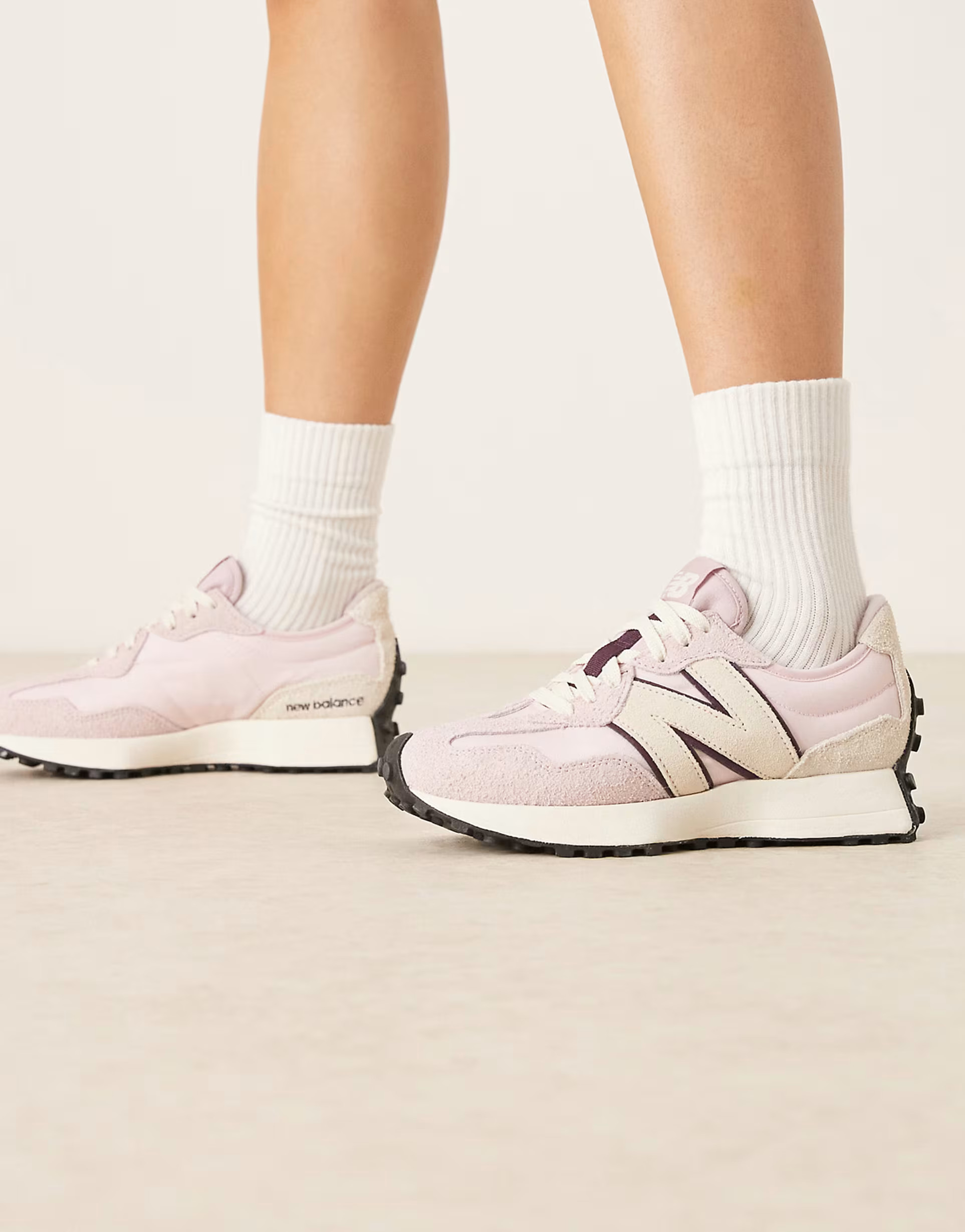 New Balance 327 sneakers in light pink with cream detail | ASOS (Global)