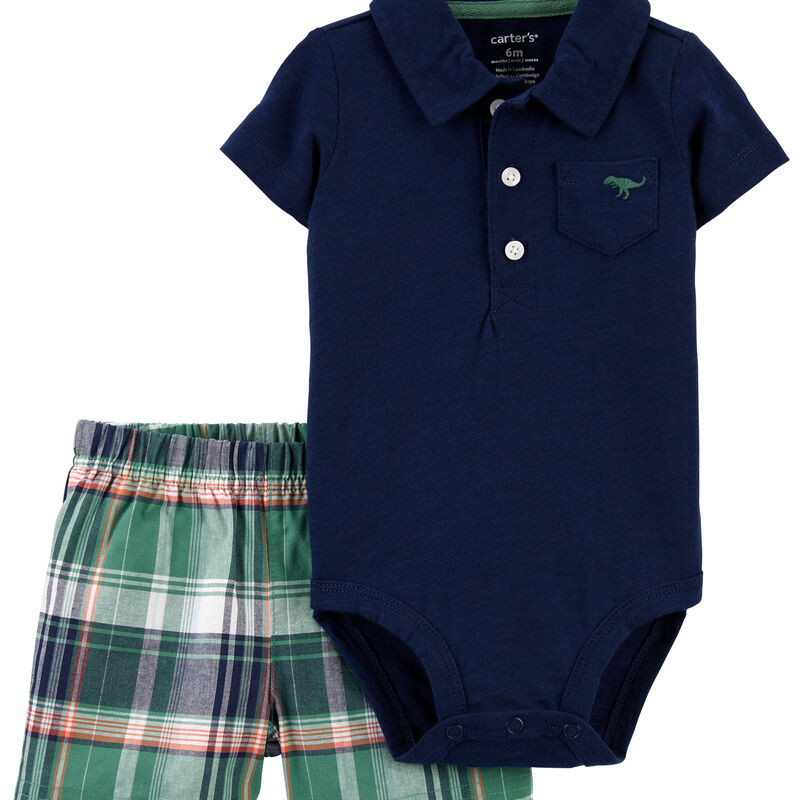 2-Piece Polo Bodysuit & Short Set | Carter's
