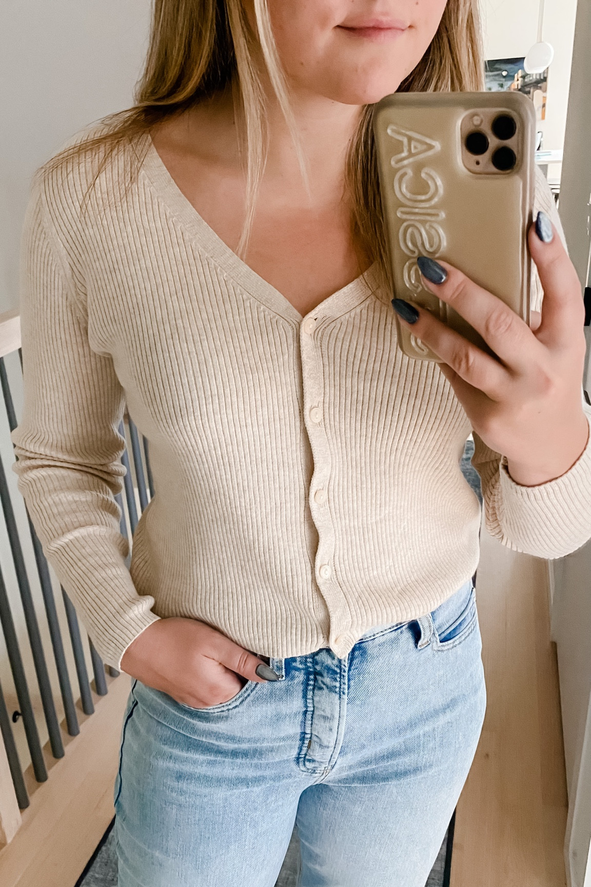 Cute little ribbed cardigan top for only $22! Multiple colors. Wearing a medium. 

#LTKsalealert #LTKunder50 #LTKworkwear