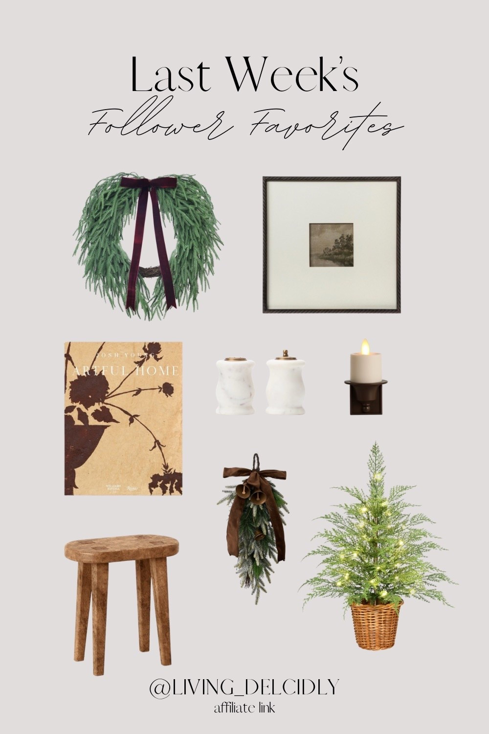 Last week’s follower favorites✨The stool & mini tree are still IN STOCK! And my S&P shakers are still ON SALE!

#LTKSeasonal #LTKHome #LTKHoliday