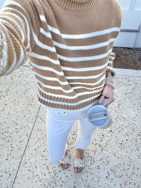 Small sweater on sale. 26 tall jeans - I’m 5’11”. Sandals true to size.  

#LTKFindsUnder50 #LTKSaleAlert #LTKOver40