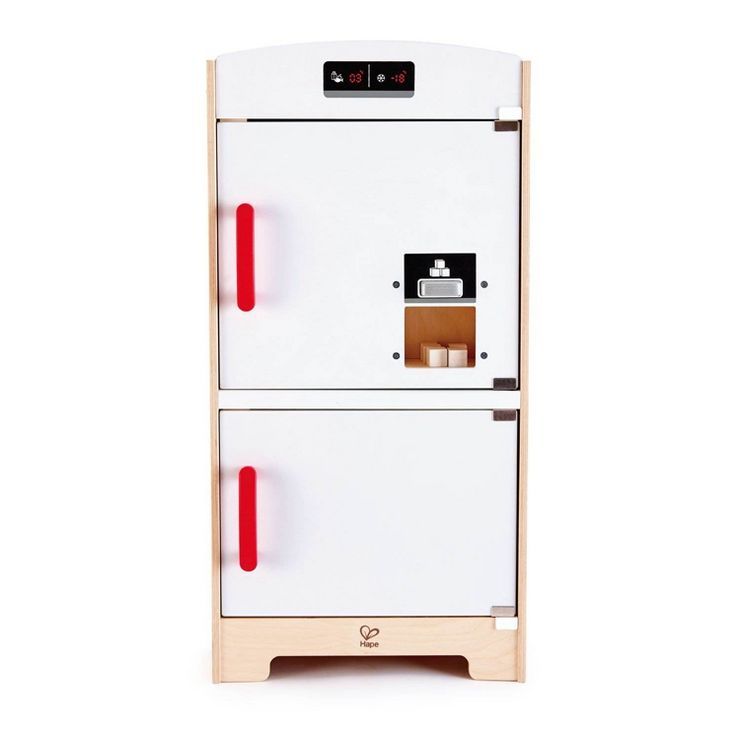 Hape Cabinet Style Wooden Fridge Freezer Play Kitchen w/ Ice Dispenser, White | Target