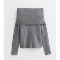 Women's Petite Grey Bardot Jumper New Look | New Look (UK)