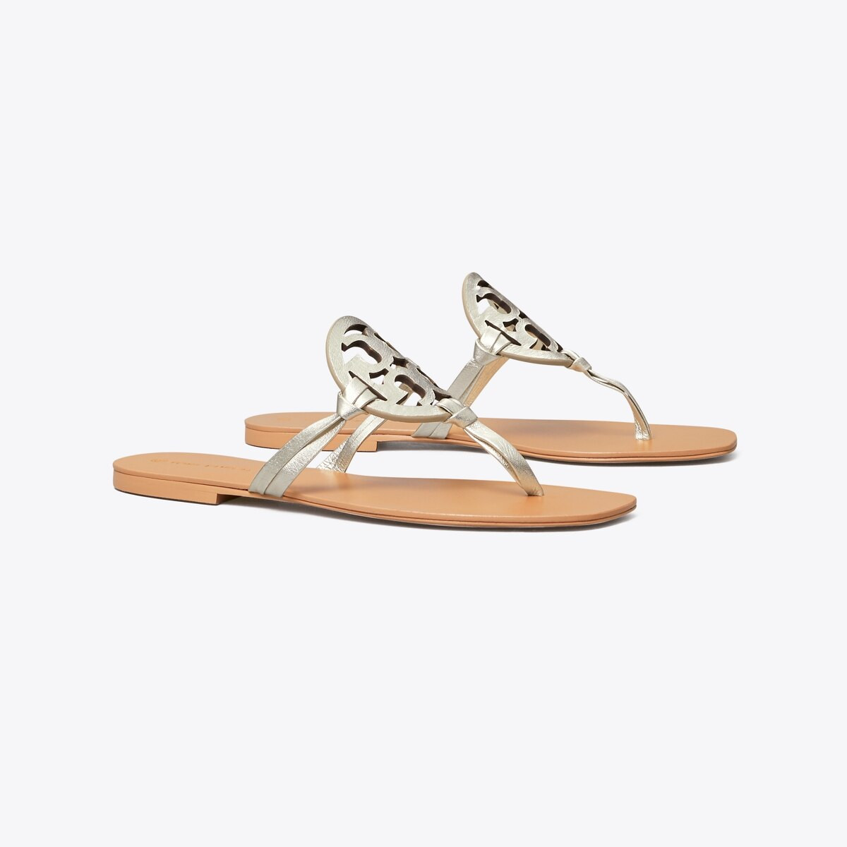 Miller Square-Toe Sandal, Metallic Leather | Tory Burch (US)