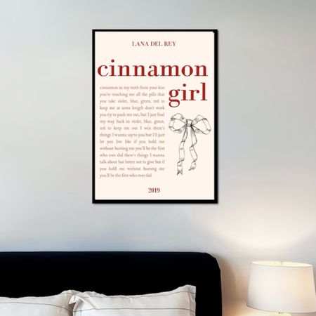 Lana Del Rey Poster, Cinnamon Girl Poster, Cinnamon Girl Lana Del Rey, Music Poster, Lana Del Rey Aesthetic, Aesthetic Wall Poster. Gallery Wall, Living Room, Statement piece. Bedroom, Office. Girly Wall Art, Living room decor. Pinterest Aesthetic Print, Girl Boss Poster, Pinterest, elegant, chic look. Home decor, home office under £10, inspirational. 

#LTKfindsunder50 #LTKFestival #LTKhome