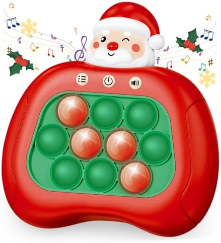 Pop Fidget Game Toys for Christmas, Santa Claus Light Up Fidget Toy Electric Pop Bubble Game Cont... | Amazon (US)