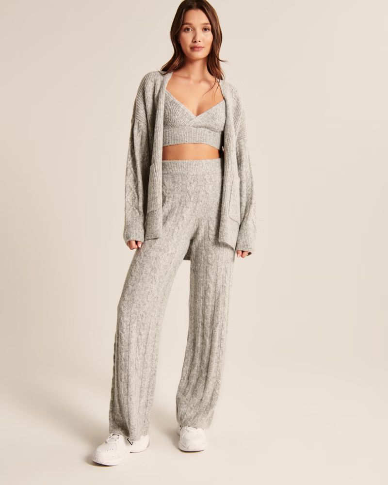 Women's Fuzzy Cable Legging-Friendly Cardigan | Women's Up To 50% Off Select Styles | Abercrombie... | Abercrombie & Fitch (US)