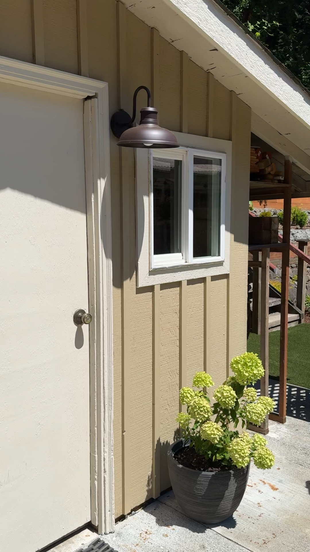 Farmhouse style outdoor light that has a sensor! Comes on at night and turns off during the day! 

#LTKWatchNow #LTKHome #LTKSeasonal