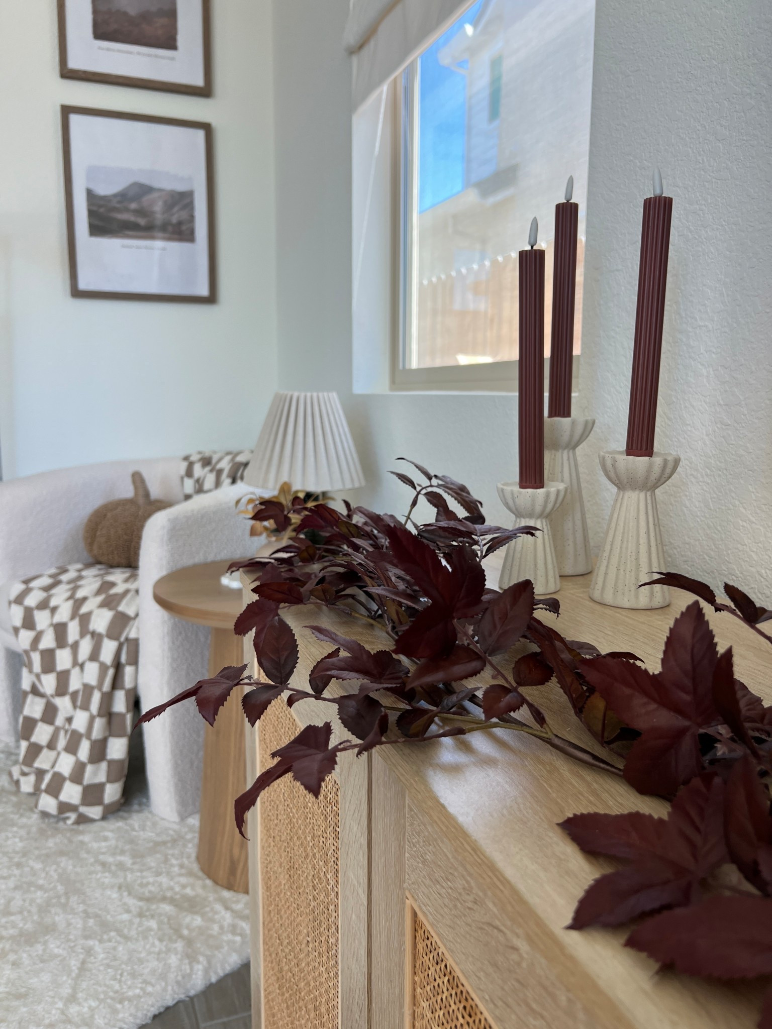 Loving these battery operated taper candles 😍 the most beautiful color for Fall 🍂