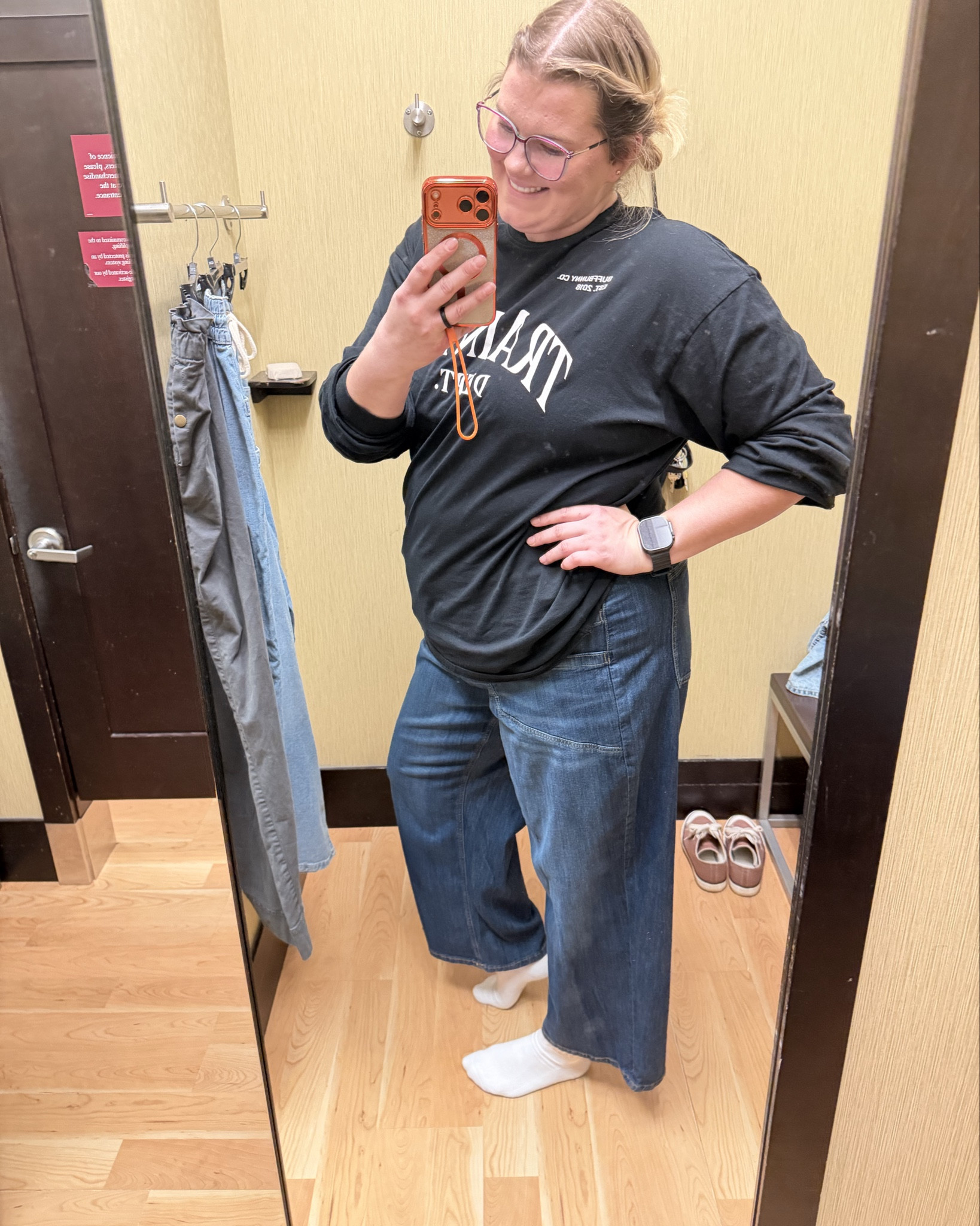 These are a darker option of the lighter pair- I’m sized up here at a 2X. If you want the loose baggy feel size up. 

#LTKPlusSize #LTKootd #LTKTall